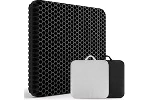 XSIUYU Extra-Large Gel Seat Cushion for Long Sitting - Back, Hip, Tailbone Pain Relief Cushion - Gel Seat Cushion for Office Chair, Cars - Egg Seat Gel Cushion for Wheelchair Pressure Relief Black