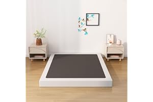 Upcanso King Box Spring Bed Base 4 inch, Low Profile Metal Box Spring King with Fabric Cover, 3000 Lbs Max Weight Capacity Mattress Foundation, Noise-Free, Easy Assembly