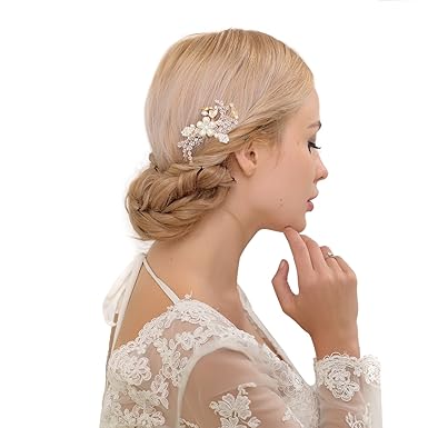 Amazon Com Ulapan Wedding Hair Piece Wedding Hairband Pearls