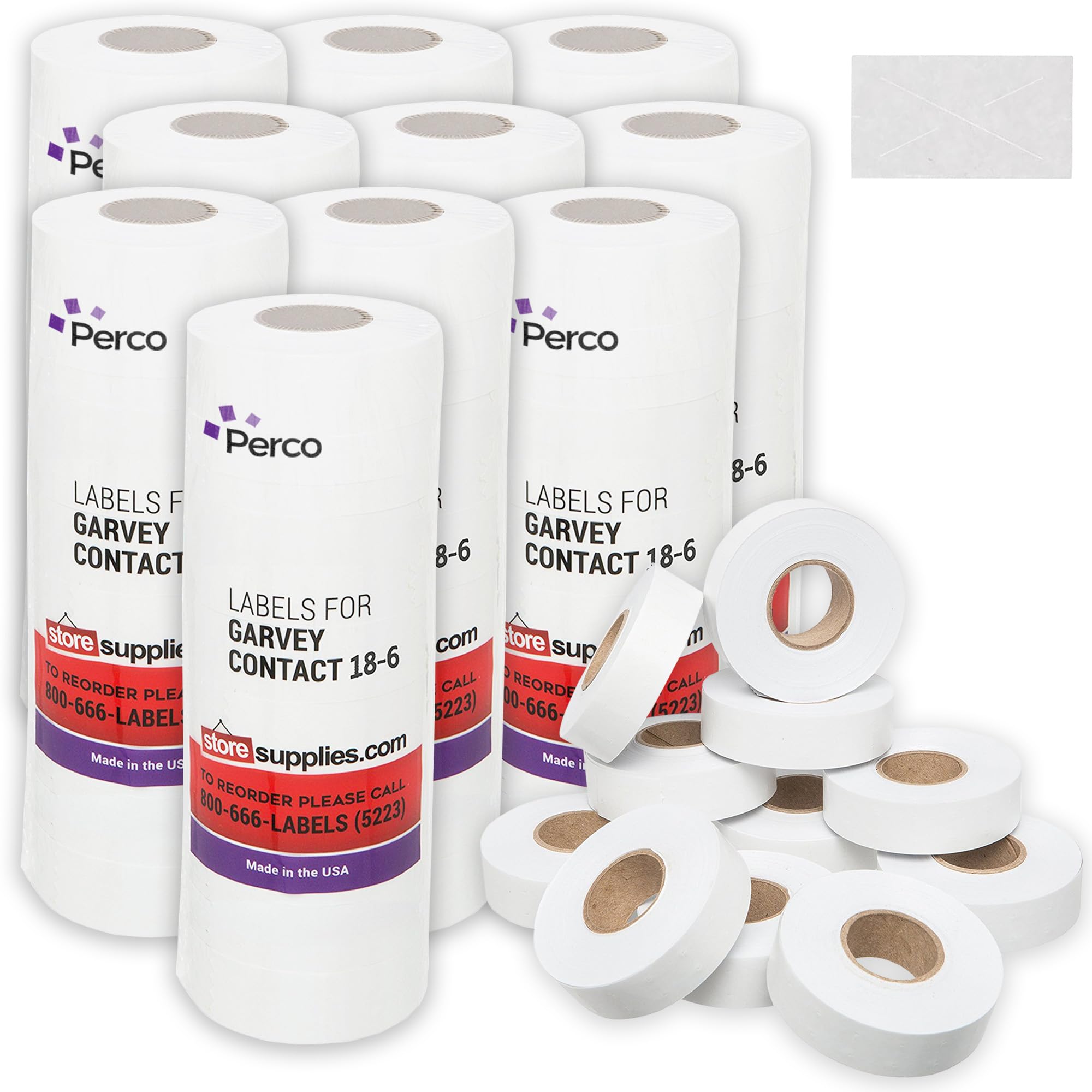 Photo 1 of 1812 White Pricing Labels for Garvey 18-6 One Line Price Gun – 10 Sleeves – 140,000 Price Marking Labels