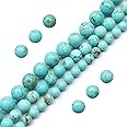 108pcs 6mm Natural Turquoise Beads Round Gemstone Beads Loose Beads for Jewelry Making