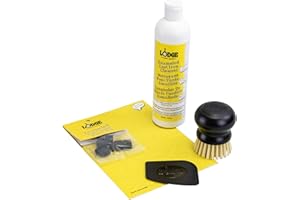 Lodge Enameled Cast Iron & Ceramic Stoneware Cleaner Care Kit - Set Includes 11oz Cleaner, Black Pan Scraper, Scrub Brush, Package of Pot Protectors, and Use & Care Booklet - 5 Piece Set