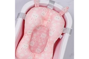 Baby Bath Tub Cushion, Floating Baby Bath Seat for Bathtub Sink for Infant Newborn, Adjustable Breathable Net Infant Bath Pil