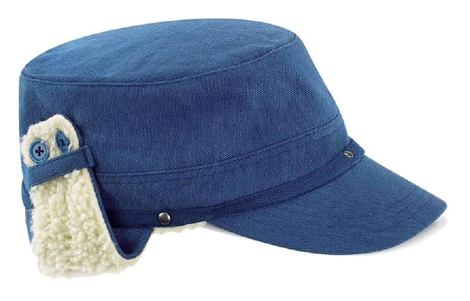 Beechfield DENIM BLUE Fleece Lined Warm Winter Baseball Cap Hat with
