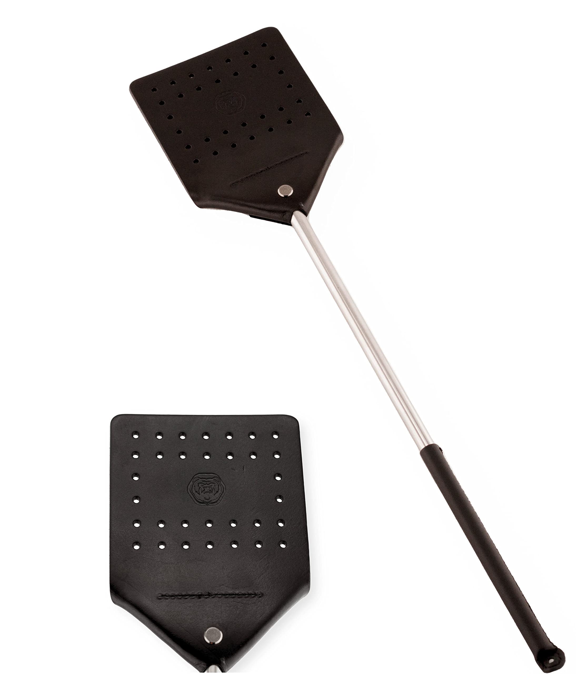 Leather Fly Swatter - Black - 1 Piece - Insect Catcher - Insect Catcher - Insect Catcher - Fly Killer - Leather Fly Swatter