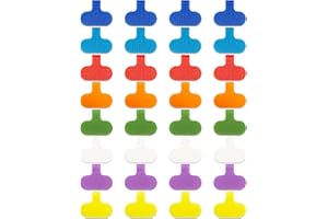 GOYOMI 32 Pcs Cable Labels, Mens Stocking Stuffers 2025, Multi-Color Write On Cord Wire Label, Cable Tags for Electronics, Computers Cable Management and Identification, Assorted Colors, 1.2" x 0.63"