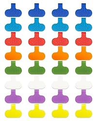 32 Pcs Cable Labels, Multi-Color Write On Cord