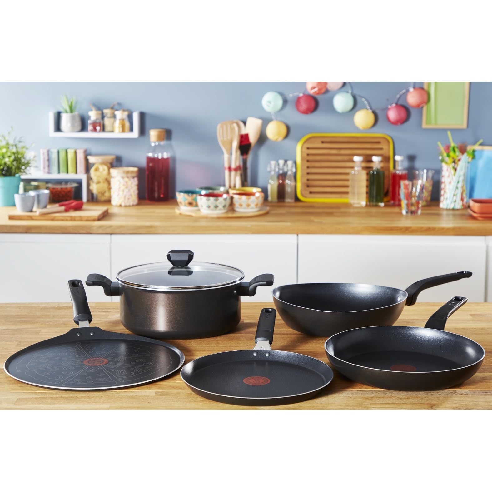 Tefal Easy Cook & Clean Crêpe-Pfanne 25 cm, Pancake Pfanne antihaftbeschichtet, Thermo-Signal bei idealer Brattemperatur, NICHT induktionsgeeignet, Pfannkuchen, Made in France, Schwarz, B5550933 7