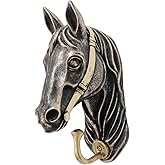 bordorsse Vintage Wall Hook, Decorative Horse Head Shaped Hook, Antique Wall Mount Hanger, Heavy Duty Figurine Organizer for Hanging Coats Bags Keys
