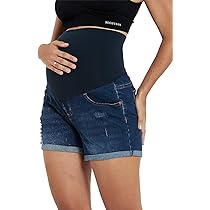 Breathable Maternity Jeans Shorts 