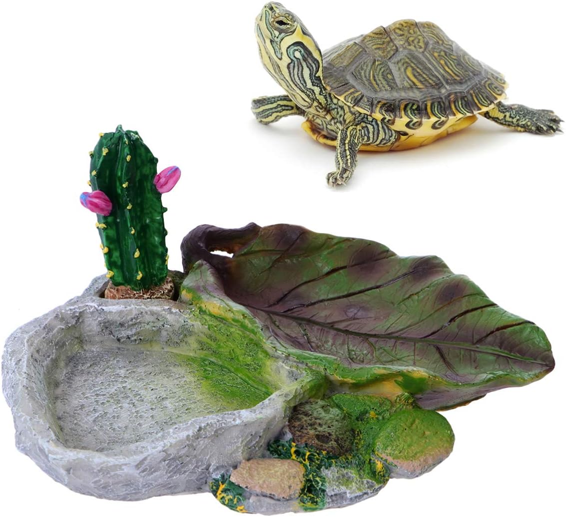 POPETPOP Reptile Resin Corner Water Dish Reptile Corner