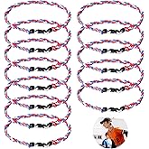 Homaisson 12 Pcs Baseball Braided Necklaces - 19.7 Inch Rope Necklace, 3 Braided Designs for Adults & Teens, Sports, Parties & Gifts