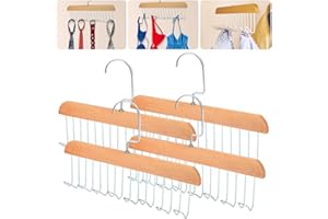 Xbaiyanr 4Pcs Anti Slip Multi Hook Coat Racks,Bra Hangers for Closet Organizer with 8 Hooks 360 °Swivel Belt Hanger for Closet for Belt, Tie, Tank Top, Bra, Scarf (Beige)