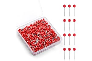 Pnytty 600pcs Sewing Pins Straight Pin for Fabric, 0.63in Quilting Pins, Small Straight Pins with Colored 4mm Ball Head for Decorating, Dressmaking and Sewing Project (Red)