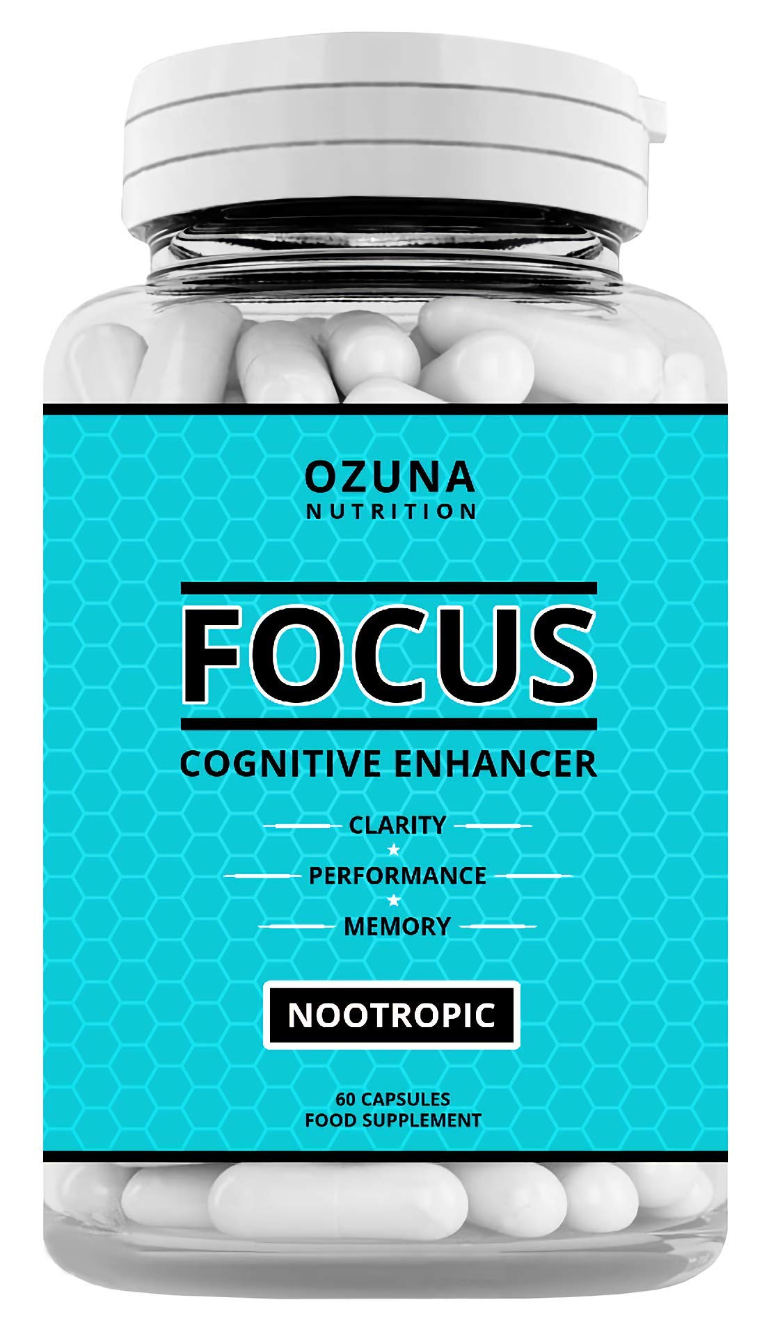 Focus Nootropic Supplement for Memory Brain Support – Natural Nootropic for Cognitive Support, Energy, Mental Clarity, and Concentration Boost – 60 Capsules