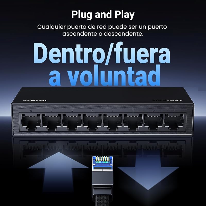 Switch Ethernet 8 Portas Gigabit Velocidade 10/100/1000 Mbps