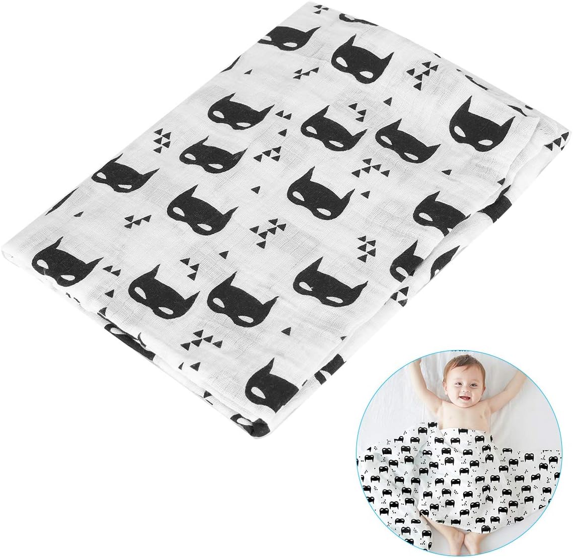 Yunhany DirectYunhany Direct Baby Muslin Swaddle Blanket Pure Cotton Showering Bath Towel Newborn Babies Wrapped Cloth Swaddle for Boys Girls