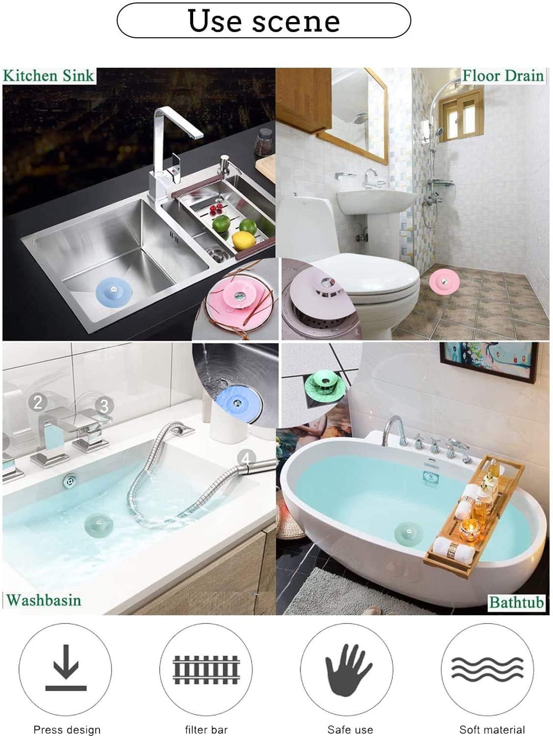 Douches Eviers Xinmeng 6pcs Bouchon De Vidange Silicone Bouchon De Baignoire Bouchon De Baignoire Universel Bouchon Evier Cuisine Pour Baignoires Baignoires Pour Bebes Accessoires Pour Evier De Cuisine Bricolage Zwembaddebeemd Nl