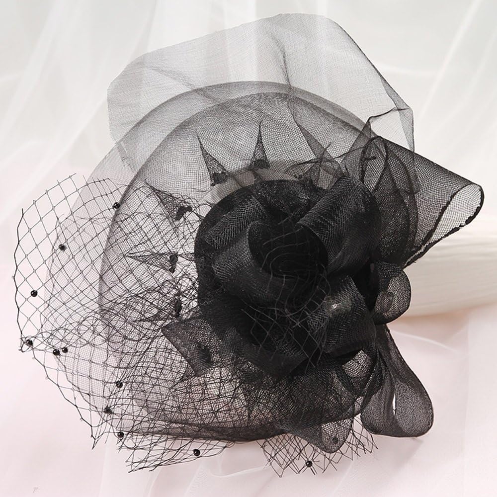 Bride jewelry Korean black lace silk yarn hats handmade wedding dresses dress accessories