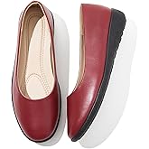 Women's Comfortable Black Leather Dress Ballerina Flats for Office and Work