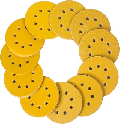 STEBRUAM 110PC 125mm Sanding Discs Orbital Sander Pads 60-800 Grit Hook Loop