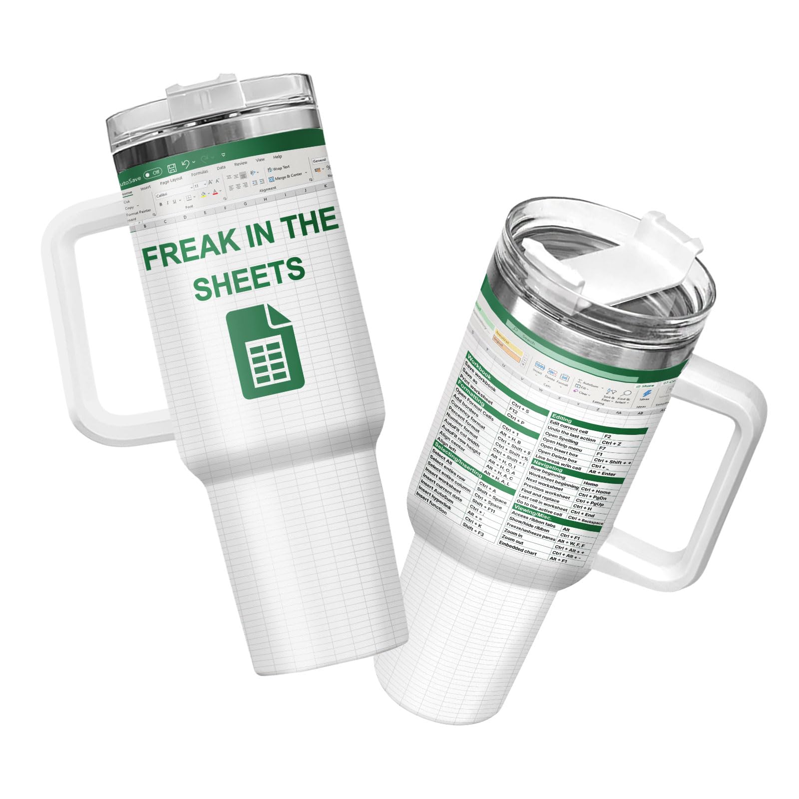 Photo 1 of 34HD Funny Spreadsheets Tumbler with Handle and Straw, 40oz Excel Coffee Cup with Lid, Accountant Mug, Funny Gifts for Coworkers, Office and Boss Gifts Accounting Christmas Gift