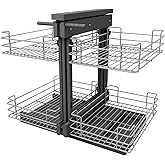 VADANIA Blind Corner Pull Out Organizer for 36" Cabinet, Soft Close | Reversible Left or Right Mount, 15.94" Opening, 2-Tier Pull-Out Basket, Soft Close
