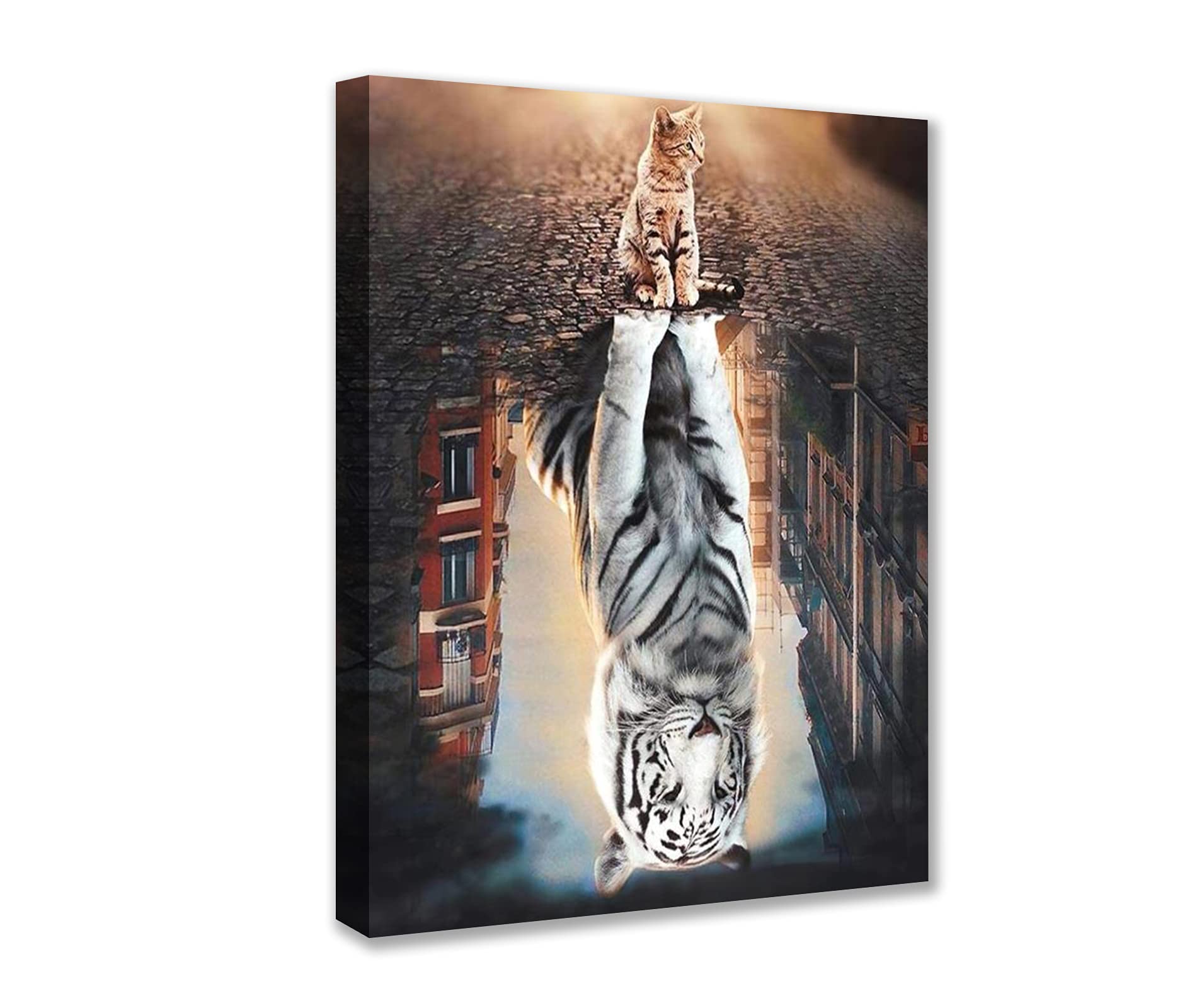 Animals Wall Art Canvas Painting Mindset Is Everything Motivational Painting Posters Entrepreneur Positive Quotes Picture for Living Room Bedroom Office Home Decor Framed Ready to Hang 12''W x 16''H — image 1
