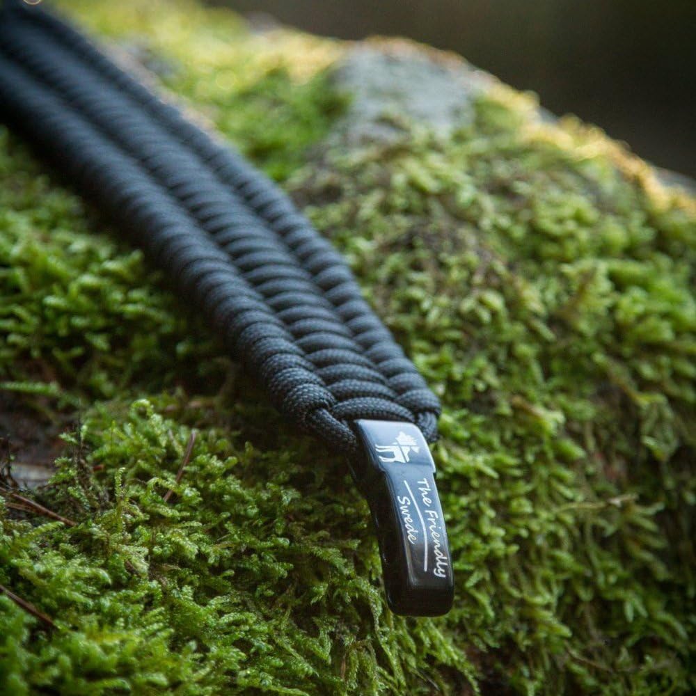 The Friendly Swede Trilobite Extra Beefy 550 lb Paracord Survival Bracelet with Stainless Steel Black Bow Shackle, Available in 3 Adjustable Sizes : Sports & Outdoors