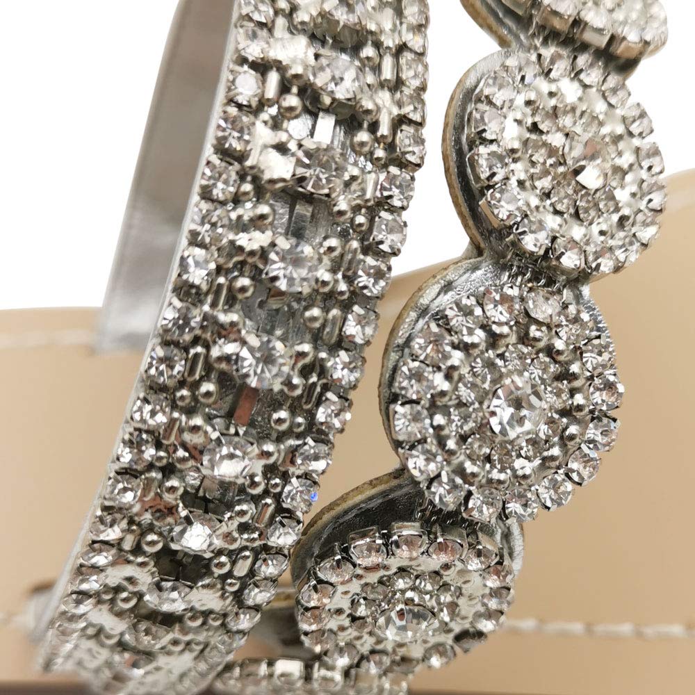 AIJIVOU Women's Rhinestone Flat Sandals, Women Flip Flops with Clip Toe RingBeadeed Rhinestone Crystal Jeweled Sandal… - Image 4