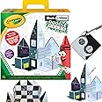 CreateOn Crayola Black & White Doodle Magnetic Tiles, Magnetic Building Toys for Kids, STEM Toys for Boys and Girls Ages 3+ (35-Piece Set)