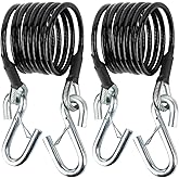 Safety Cable Kit Replace BX88196 for RV Class III Trailer Safety Cables with S-Hooks Coiled Cable 7FT 7500lbs 2 PCS