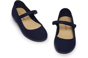 Childrenchic Mary Jane Shoes for Girls – Classic & Comfortable Dress Shoes for Toddlers & Kids – Perfect Flats for School, Play, and Special Occasions (Canvas)