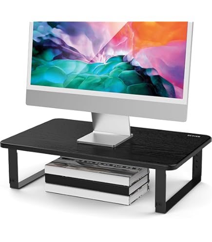 Support De Moniteur Réglable Et Pliable - Avec Tiroir De Rangement, Support Téléphone, Fente Stylo (blanc)