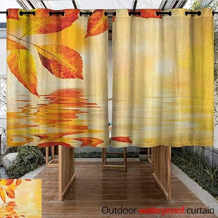Amazon Com Indoor Outdoor Curtains Orange Autumn Maple Leaves