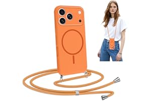 FBHGLOA Crossbody Lanyard Magnetic for iPhone 17 Pro Max Case, Compatible with MagSafe, Liquid Silicone Camera Control Cover，