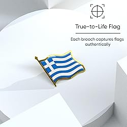 Greece Flag Lapel Pin - Enamel Metal National Badge