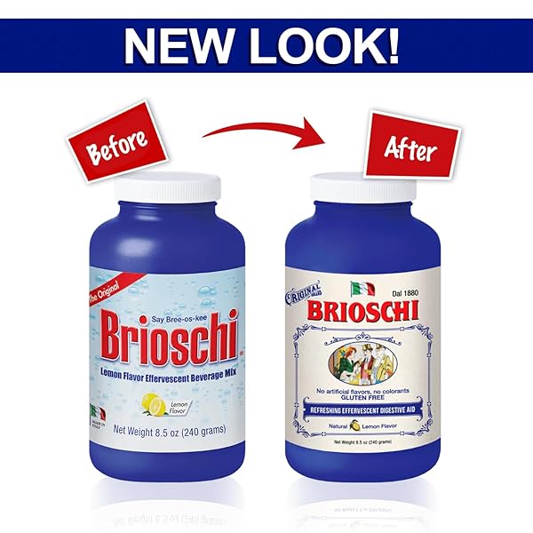 BRIOSCHI ITALIAN LEMON FLAVORED EFFERVESCENT HEARTBURN, UPSET STOMACH, ACID INDIGESTION, 8.5 OZ BOTTLE (PACK OF 3)