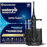 Waterpik Sonic-Fusion Flossing Electric Toothbrush Water Flosser, Black | 2-in-1 Combo with 3 Modes for Daily Gum Health &amp; Cleaning Teeth, Braces, Implants, ADA Accepted, SF-04 Packaging May Vary