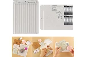 Briartw Craft Mini Scoring Board & Bone Folder Set Score and Fold Tool Multi-Purpose Score Board Envelope Maker Scrapbooking Embossing Craft Tool for Card Making,Measurement Including Cm and Inch