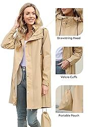 Zando Travel Rain Coats for Women Packable - Rain
