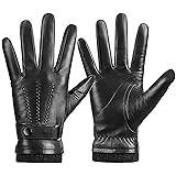 Potopok Winter Sheepskin Leather Gloves for