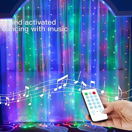 Amazon Com Yeoleh Colorful String Lights Curtain Usb Powered