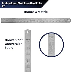 Pacific Arc 18 Inch Stainless Steel Ruler with