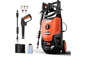 AIVOLT Electric Pressure Washer 3000PSI 2.6GPM Power Washer Electric Powered 1800W Water Pressure Cleaner Machine with 5 Nozzles and Foam Tank for Car, Fence and Deck Cleaning