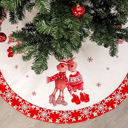 Albero Di Natale Bianco E Rosso.Zxyww 48 Pollici Gonna Per Albero Di Natale Bianco E Rosso Nuovo Nel 2019 Gonna Ad Albero Con Fiocchi Di Neve E Motivo Alce Per La Decorazione Natalizia Amazon It Casa E Cucina