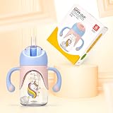 hahaland 2 in 1 Baby Sippy Cup 240ml Unicorn with Handles & Straw view 8