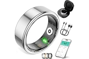 BohoJoc Smart Ring for Women Men,Fitness Tracker Ring with Heart Rate, Sleep Monitoring, Blood Oxygen, Step Counting for iOS and Android, No Subscription Fee, Waterproof(Silver, 7)4.6 out of 5 stars 75$39.99