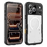 Transy for Waterproof iPhone Case Compatible with iPhone 17 Pro Max, IP68 Waterproof Shockproof Dust-Proof Phone Case with Built in Screen Protector, Full Body Protective Case (Black, 17 Pro Max)