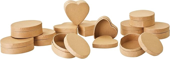 VBS Caja de cartón 12 Unidades, Redonda/Ovalada/corazón, Aprox. 6 x 3 cm.: Amazon.es: Hogar